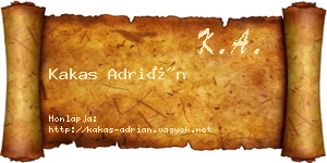 Kakas Adrián névjegykártya